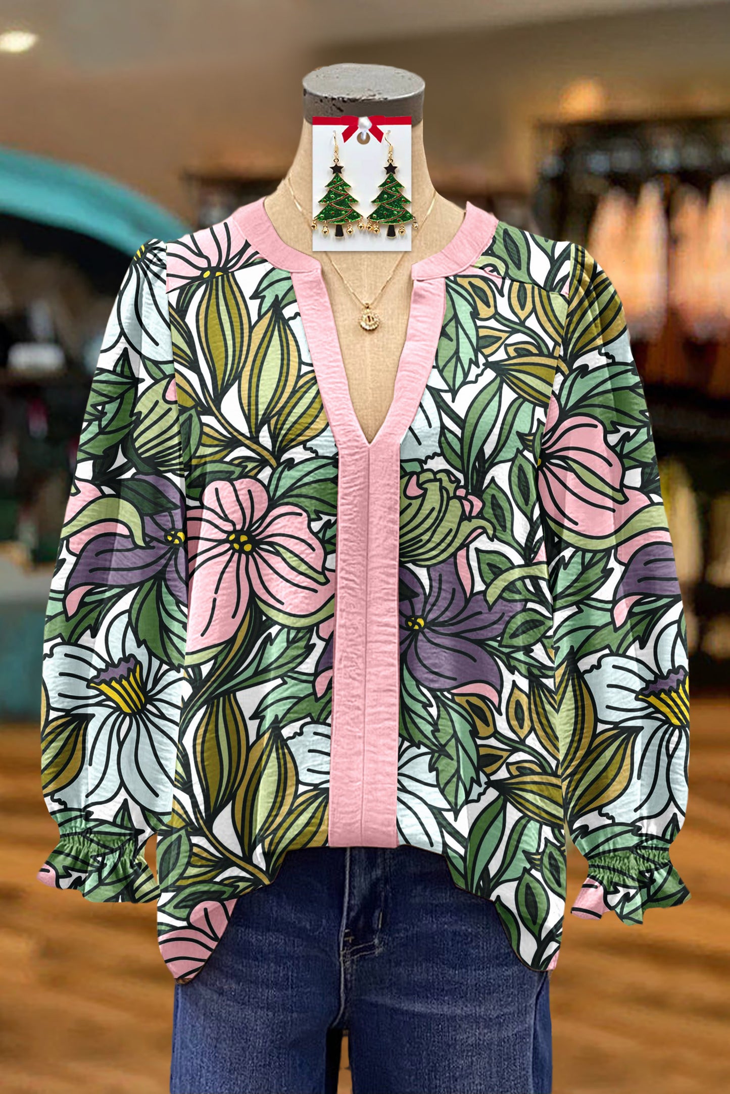 Multi-Colored Floral Blouse