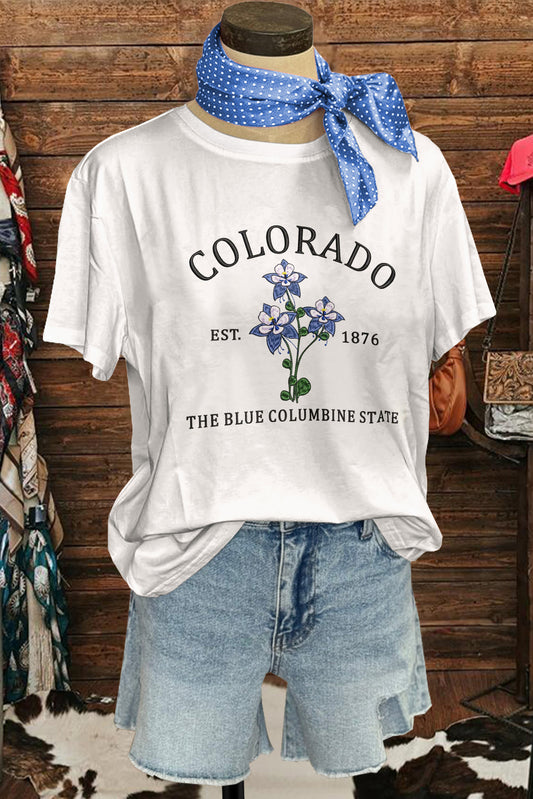 Colorado State Flower Print T-shirt