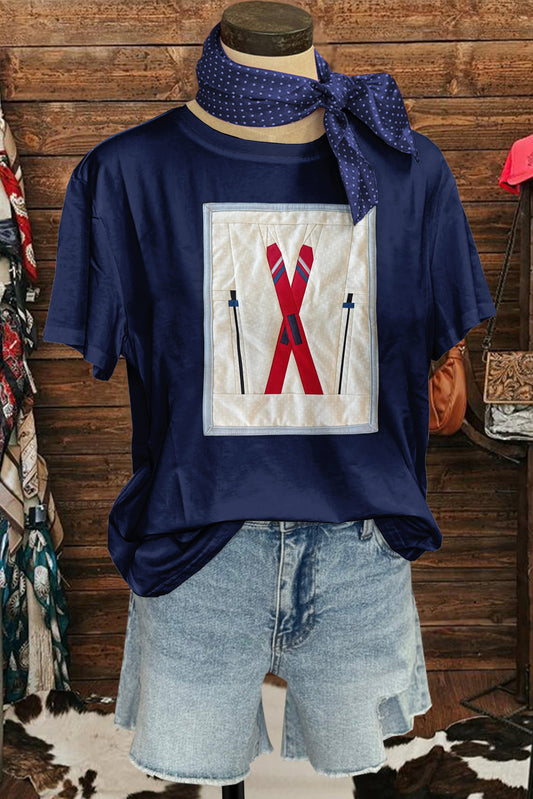 Ski Quilt Block T-shirt