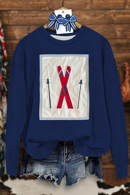 Ski Quilt Block Sweatshirt