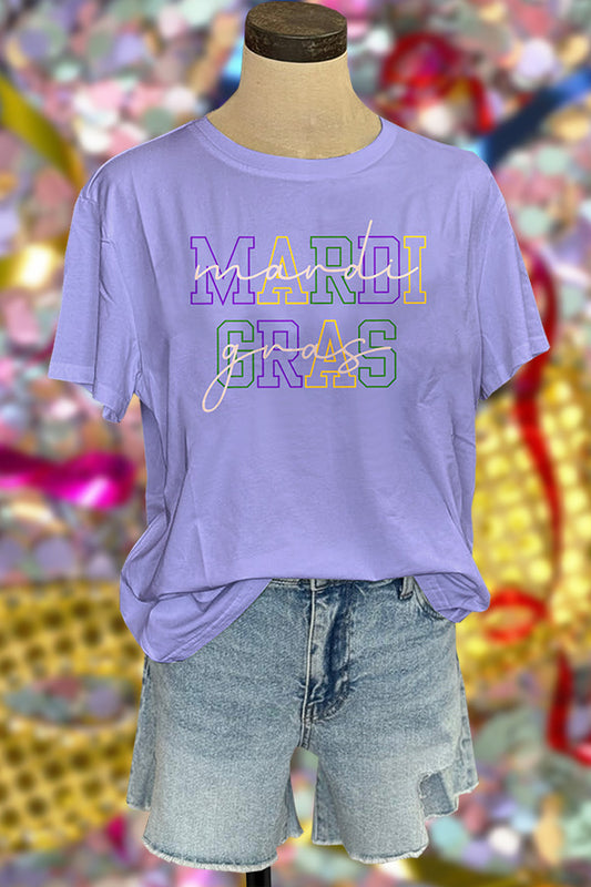 Comfort Colorful Mardi Gras T-shirt