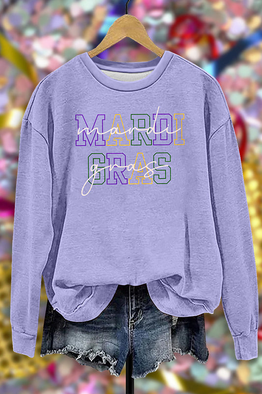 Comfort Colorful Mardi Gras Sweatshirt