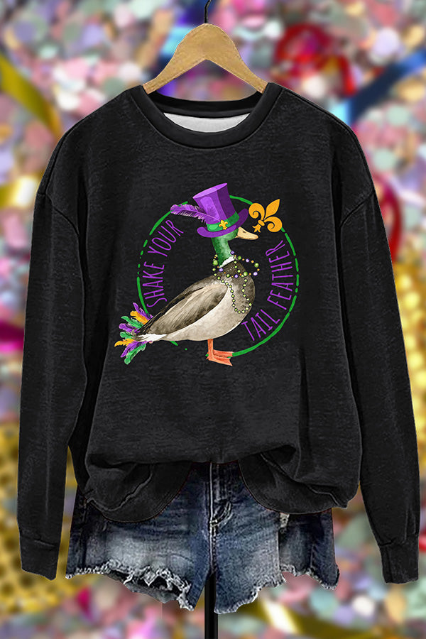 Shake Your Tail Feather Print Sweatshirt