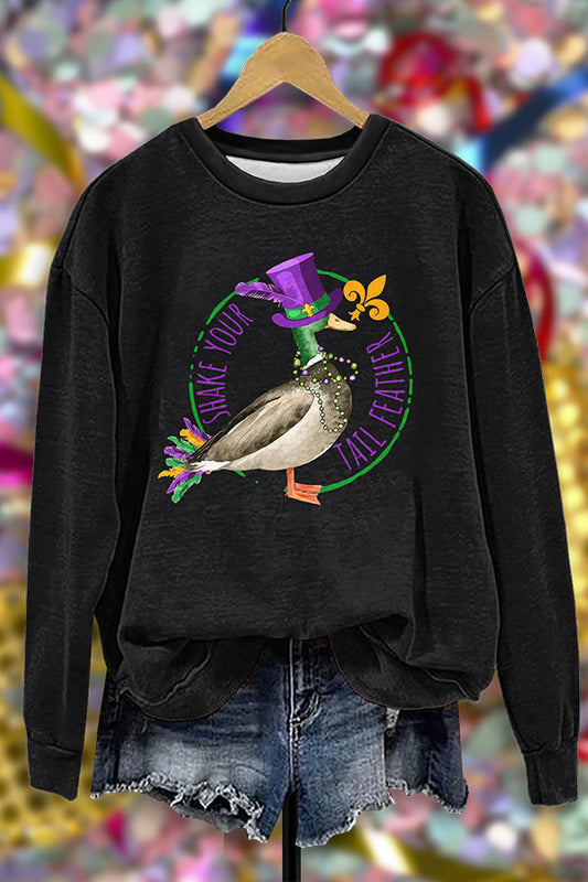 Shake Your Tail Feather Print Sweatshirt