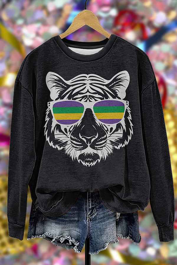 Cute Tiger Mardi Gras Sweatshirt