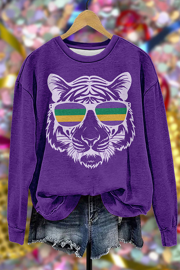 Cute Tiger Mardi Gras Sweatshirt