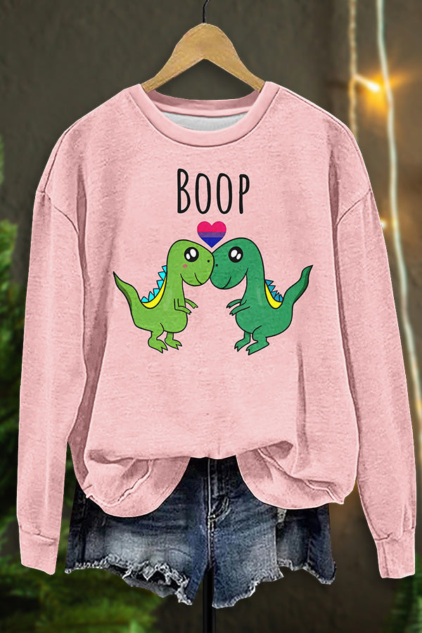 Rainbow Heart Dino Greeting Sweatshirt