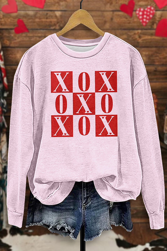 Classic Valentine's Day XOXO Print Sweatshirt