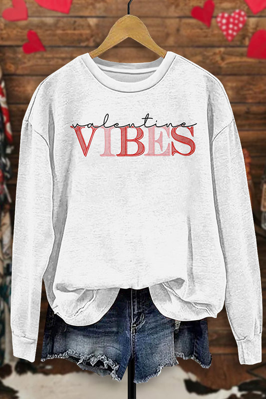 Letter Print Valentine Sweatshirt