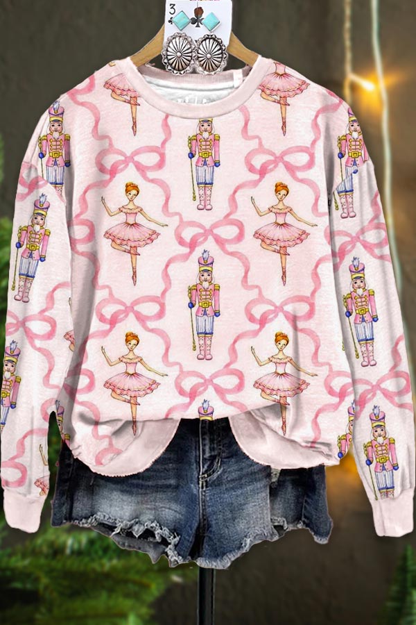 Christmas Nutcracker Print Sweatshirt