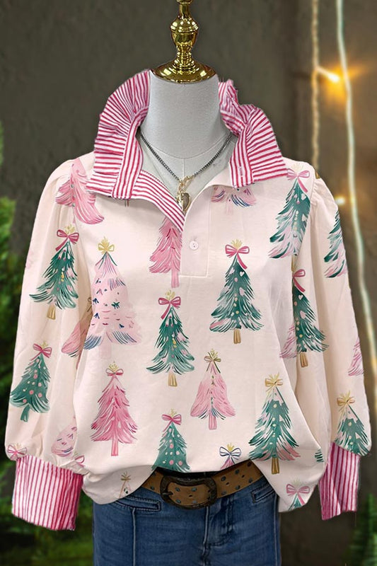 Christmas Tree Print Top