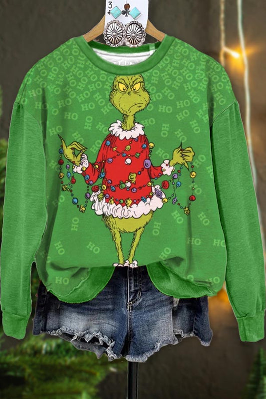 Casual Grinch Print Sweatshirt