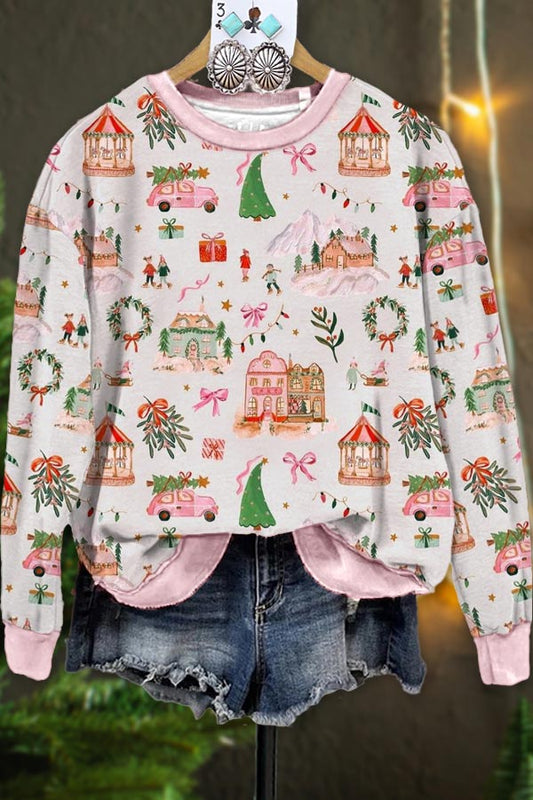 Classic Christmas Print Sweatshirt