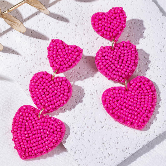 Heart Beaded Earrings