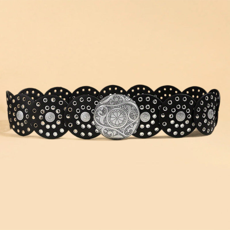 Retro Personalized Round Hollow Metal Belt