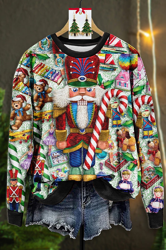 Vintage Nutcracker Print Sweatshirt