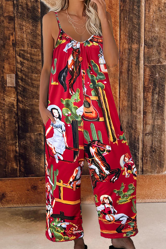 Women's Bohemian Wide Leg Jumpsuit