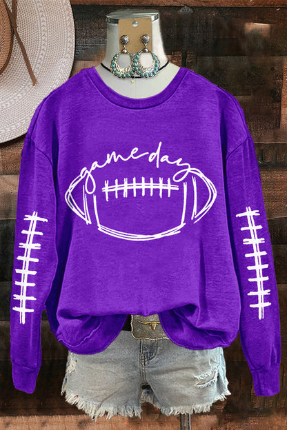 Classic Gameday Football Print Sweatshirt