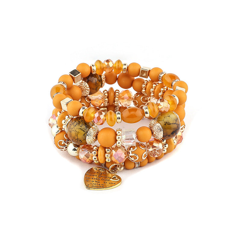 Bohemia Multi-layered Wood Beaded Bracelet