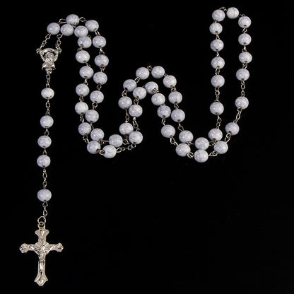 Vintage Faith Cross Beaded Necklace