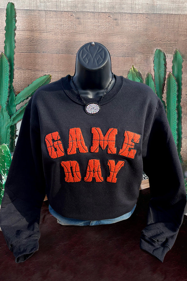 Retro GAME DAY Patch Sweatshirt