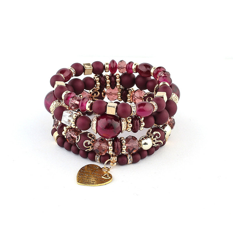 Bohemia Multi-layered Wood Beaded Bracelet