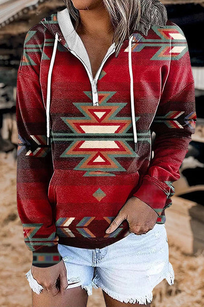 Vintage Western Print Hoodie