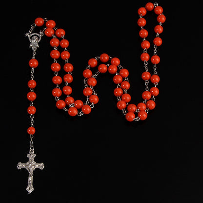 Vintage Faith Cross Beaded Necklace