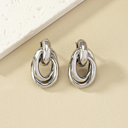 Stylish Geometric Circle Metal Earrings