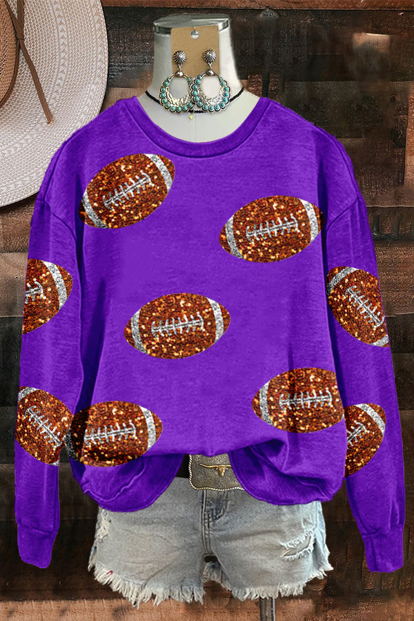 Unique Football Gameday Print Sweatshirt